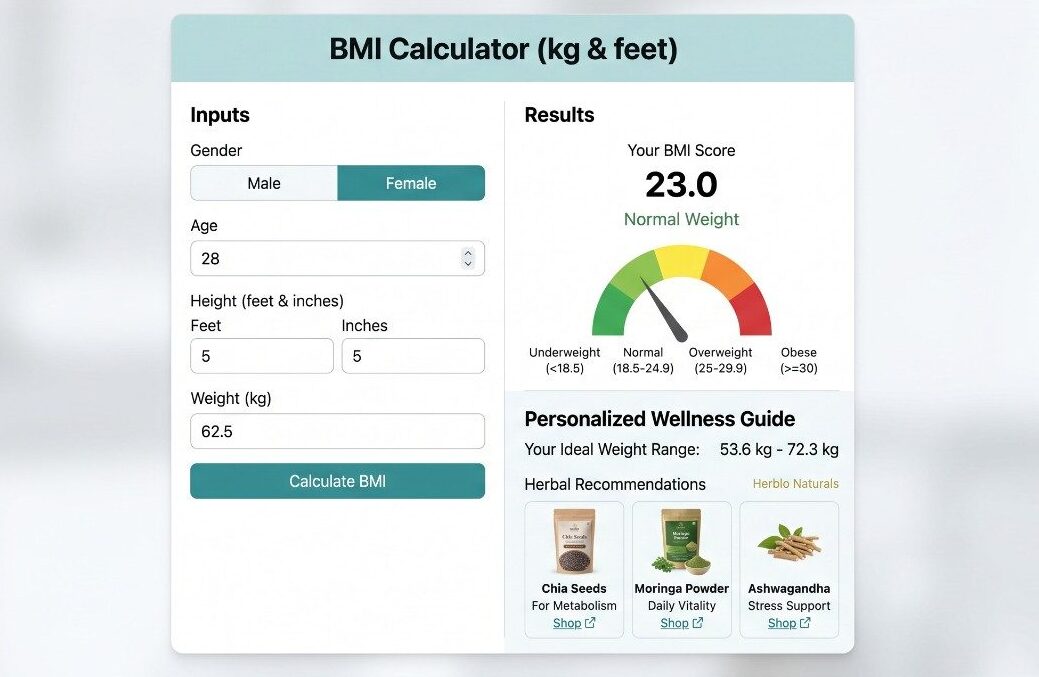 BMI Calculator in Kg and Feet
